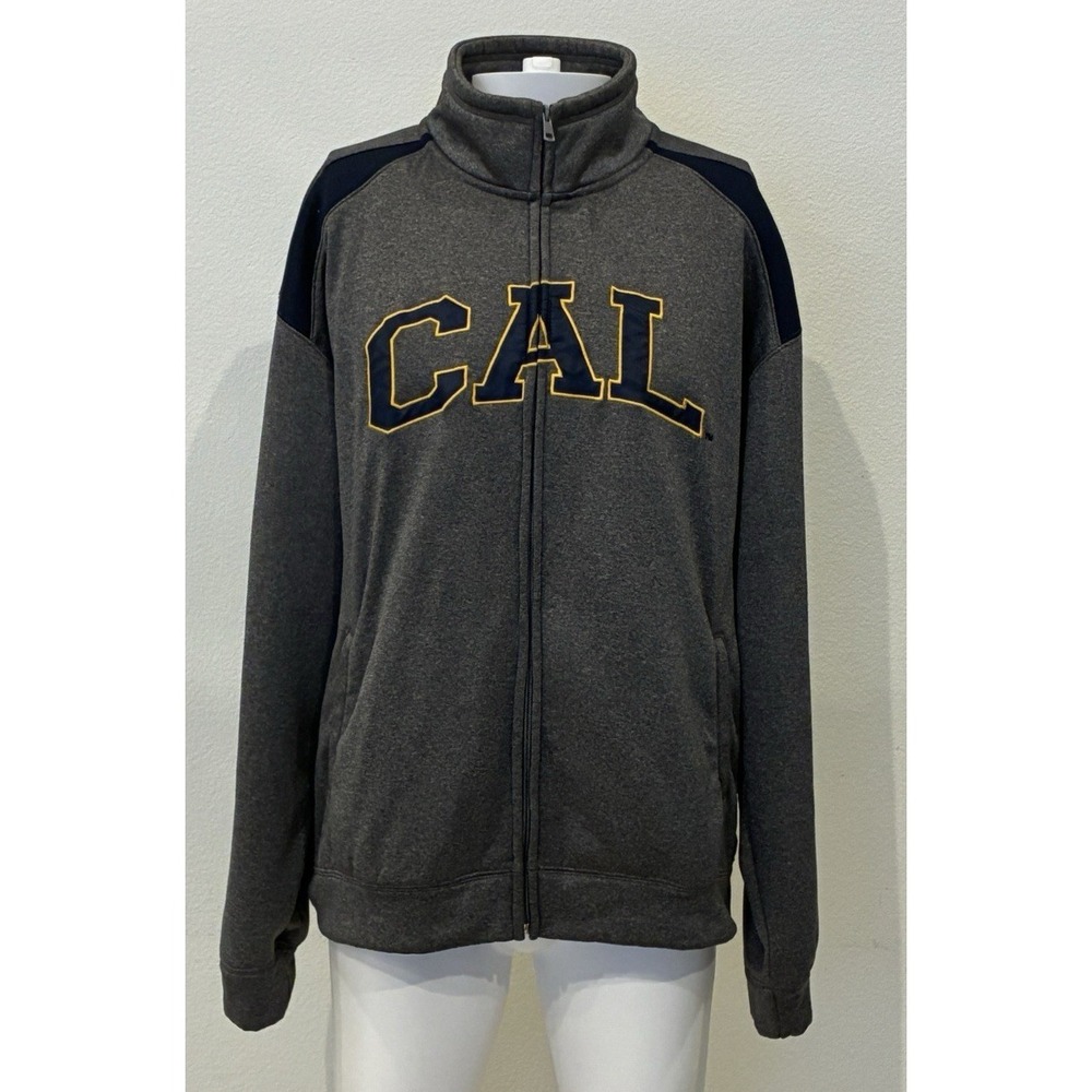 UC Berkeley Cal Full Zip Jacket Mens XL Gray‎ Fleece Pockets Embroidered NCAA